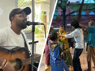 Indoor activities for senior citizens: Group enjoying lively music event together