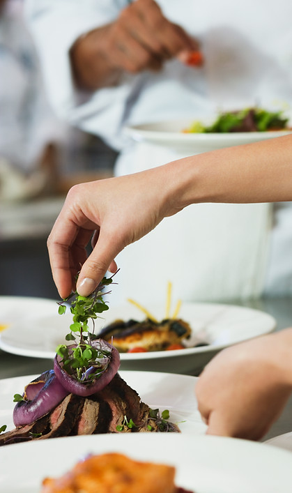 Chef Guarnición de una comida