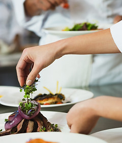 Chef Guarnición de una comida