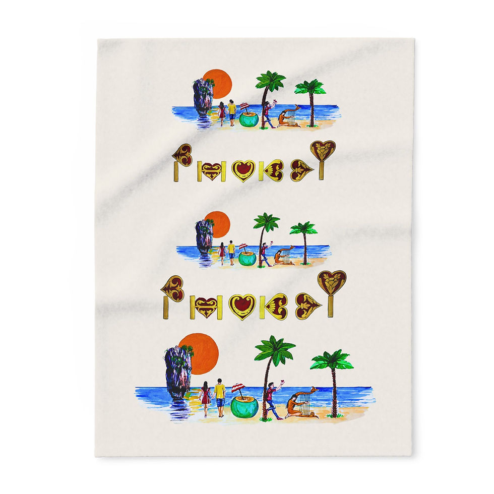 Phuket Arctic Fleece Blanket — Phuket Alphabet Art
