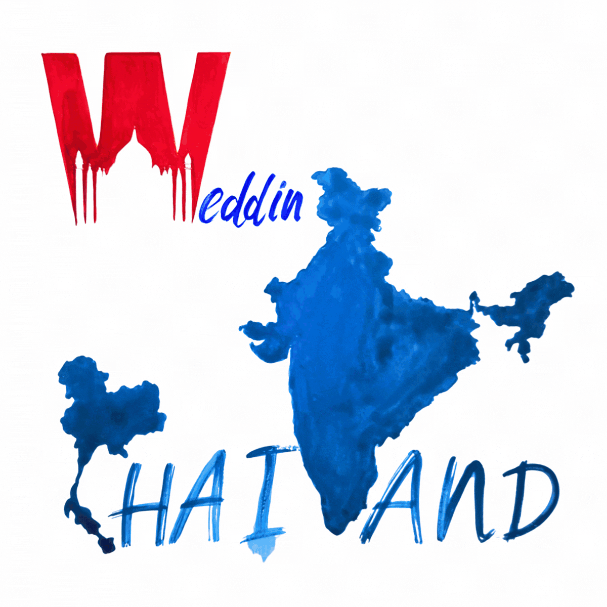 WEDDING IN THAILAND artwork series representing Indian, Arab, and Chinese celebrations, highlighting multicultural destination weddings planned with accuracy, respect, and integration across traditions