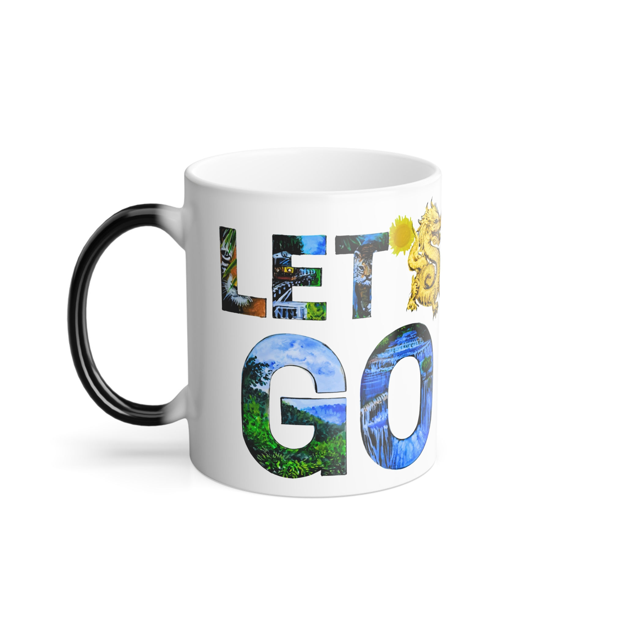 Let’s Go Thailand Calligraphy Art Color Morphine Mug 11oz 
