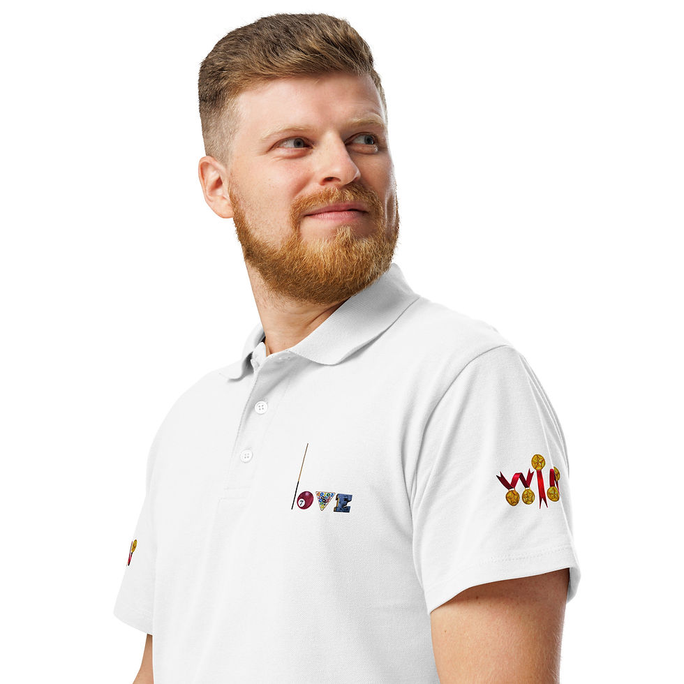 Thumbnail: Snooker VIP CLUB LOVE WIN Art- Premium pique polo shirt
