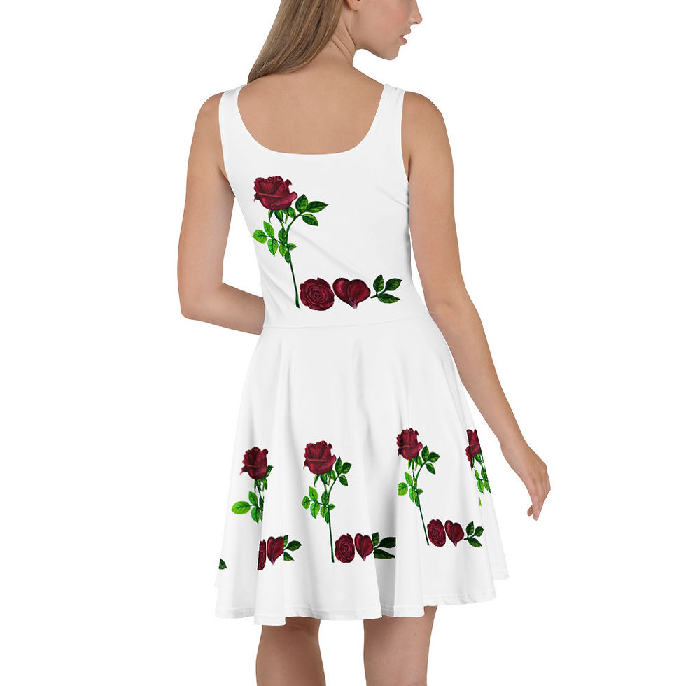 Thumbnail: L-O-V-E Skater Dress – Hand-Painted Rose Edition