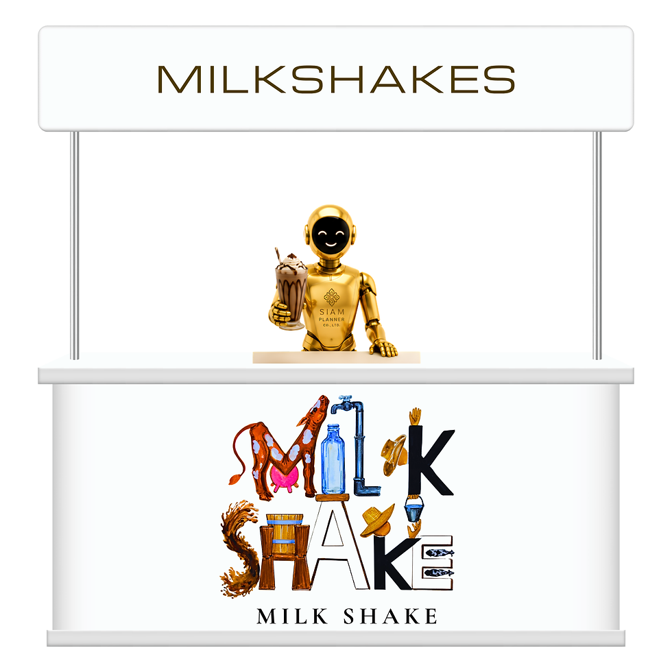 Milkshake drinks available in the food and beverage area of the Thailand Expo.