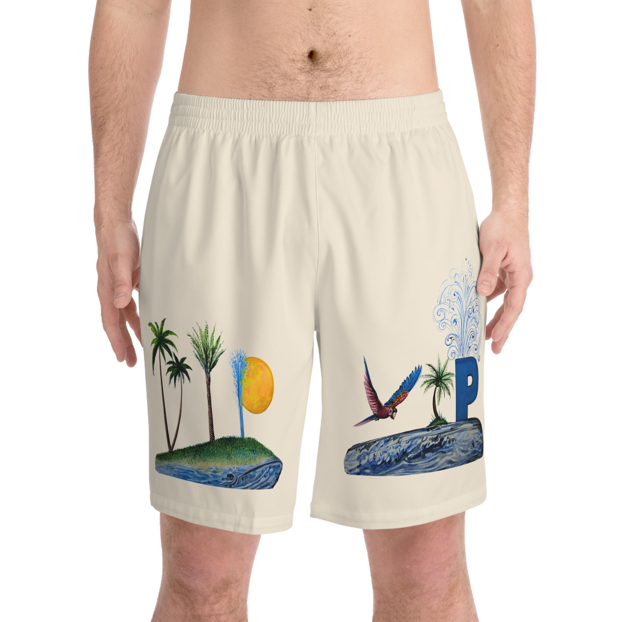 V-I-P | V-I-P | L-O-V-E | The Face "Tropic Oddity" Men's Beach Shorts