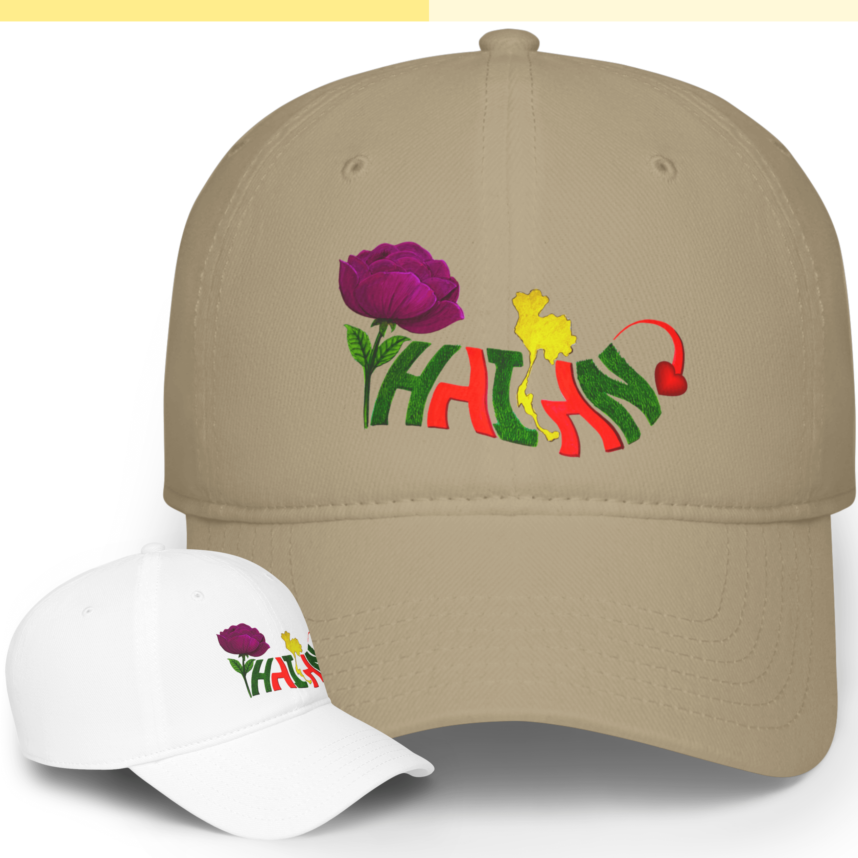 Thailand Calligraphy Baseball Cap – Rose & Elephant Design