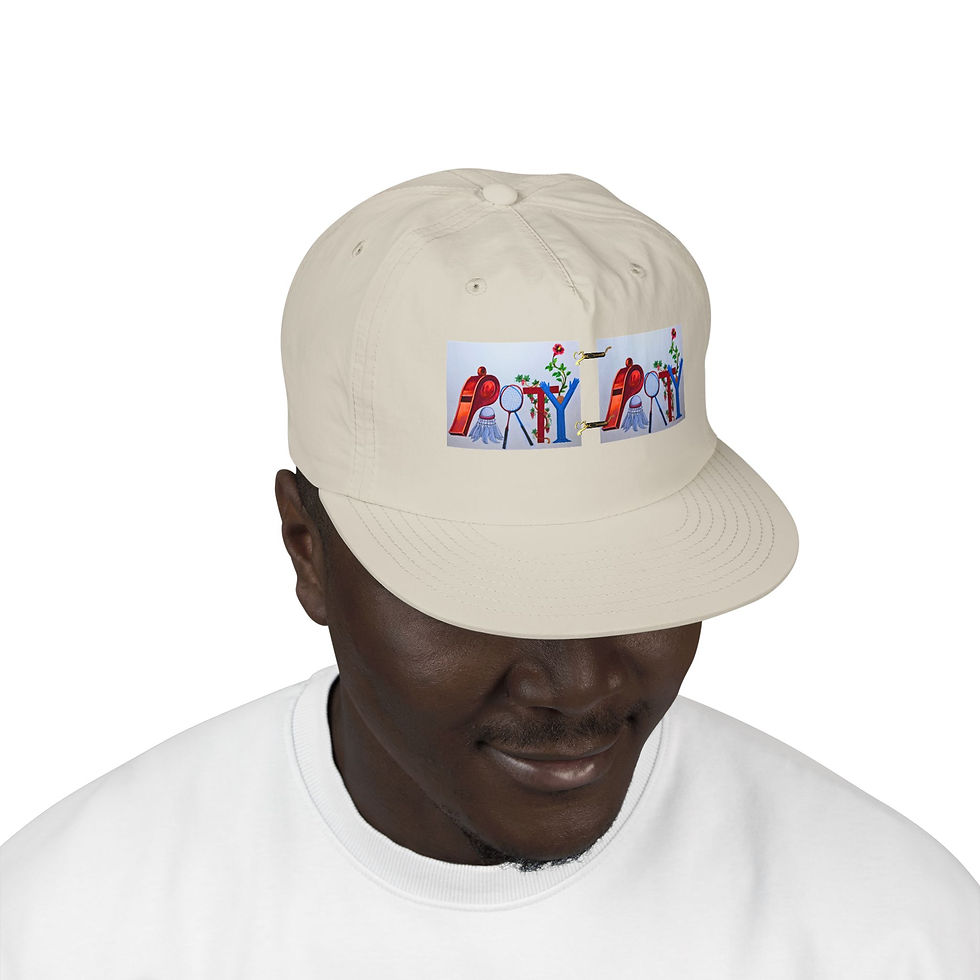 Thumbnail: P-A-R-T-Y Sports Party Cap – Whistle, Racket & Energy in Motion