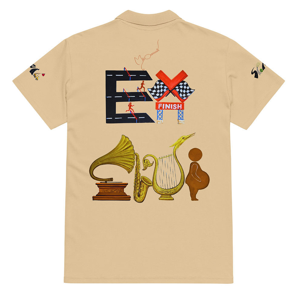 Thumbnail: EX CLUB - LOVE SIGNAL art -Premium pique polo shirt