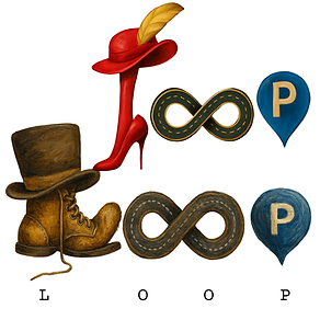 LOOP word-based artwork reflecting continuous interaction among guests, where relationships form and evolve across multiple days of a destination wedding in Thailand