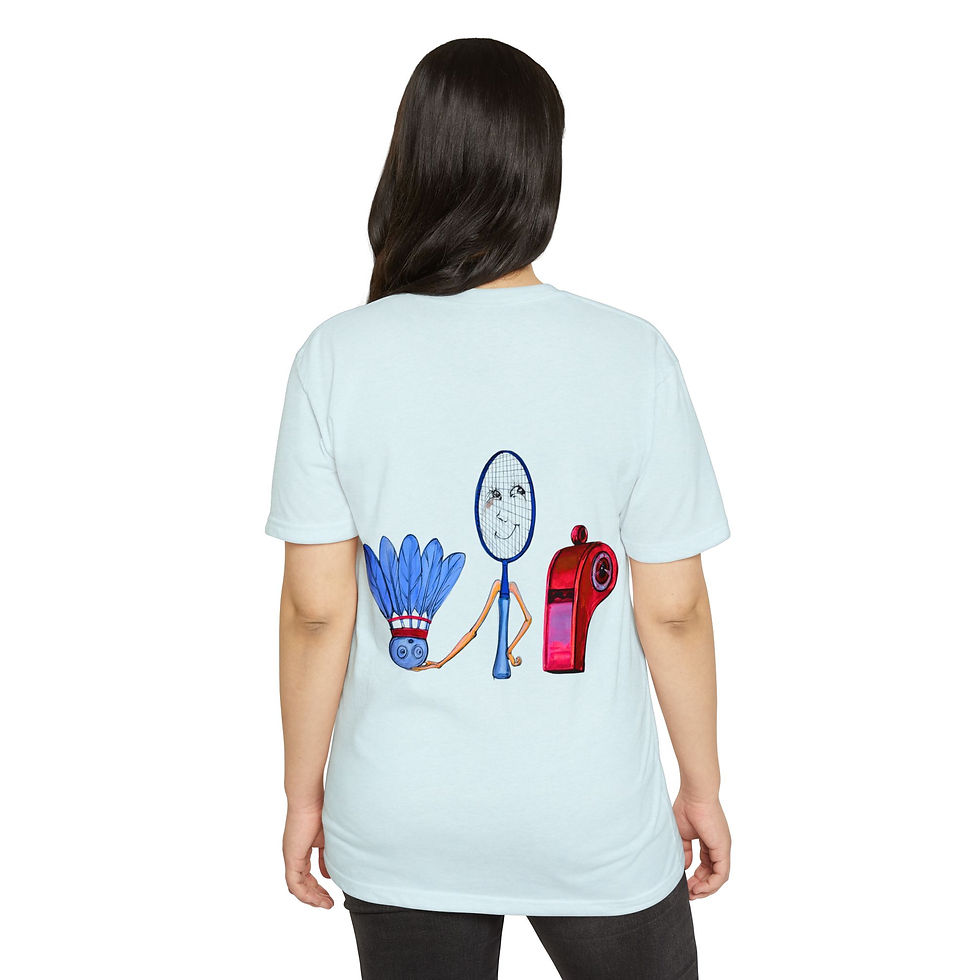 Thumbnail: L-O-V-E + P-A-R-T-Y (front) / V-I-P (back) Badminton Graphic Tee