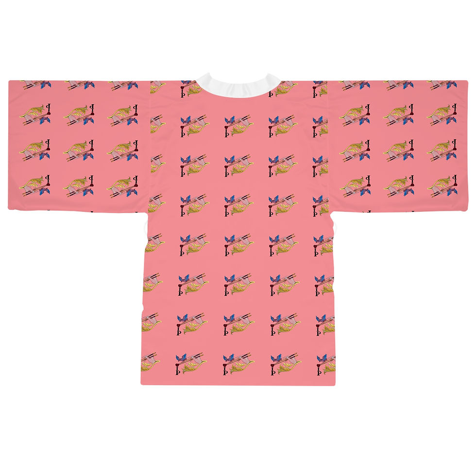 Thumbnail: V-I-P Golden Chopstick Romance Kimono Robe | Elegant Loungewear Gift for Her