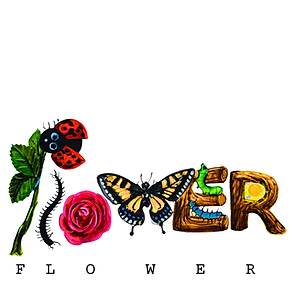 FLOWER lettering artwork representing floral planning, where botanical elements are integrated into the wedding structure rather than treated as isolated decoration