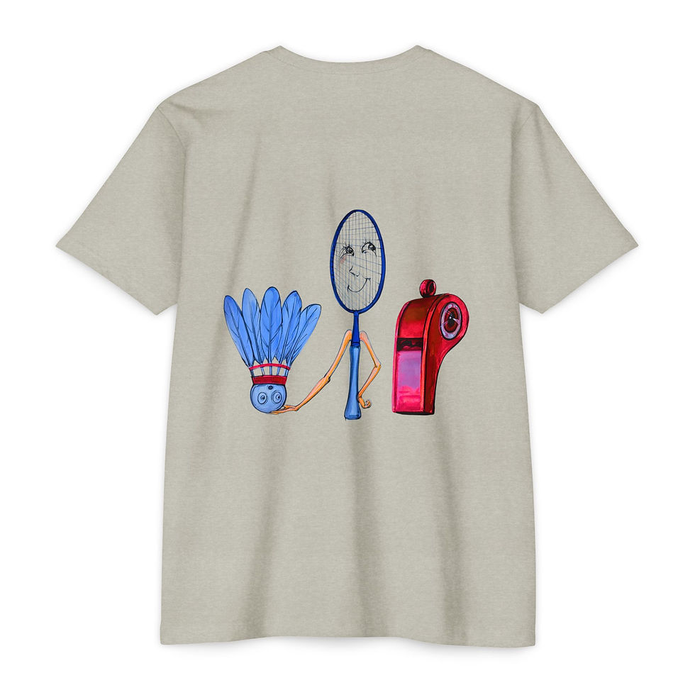 Thumbnail: L-O-V-E + P-A-R-T-Y (front) / V-I-P (back) Badminton Graphic Tee