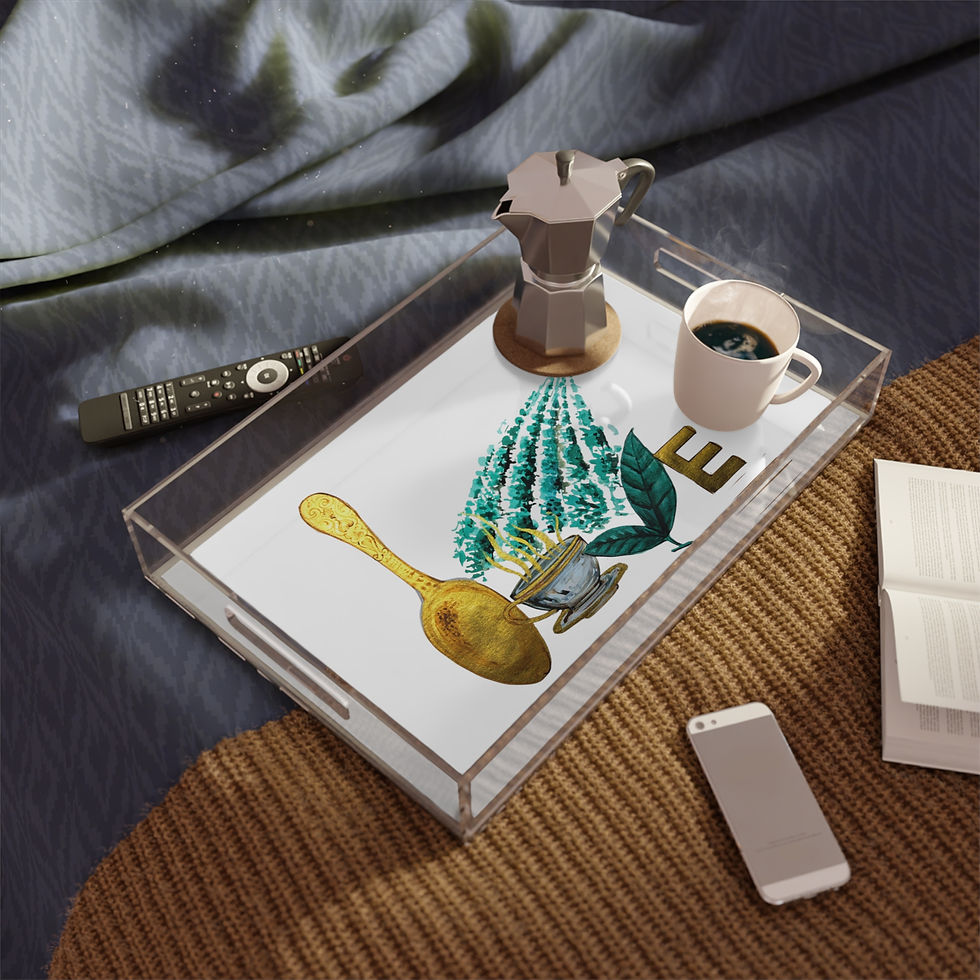 Thumbnail: Elegant Acrylic Serving Tray with Love Design, Kitchen