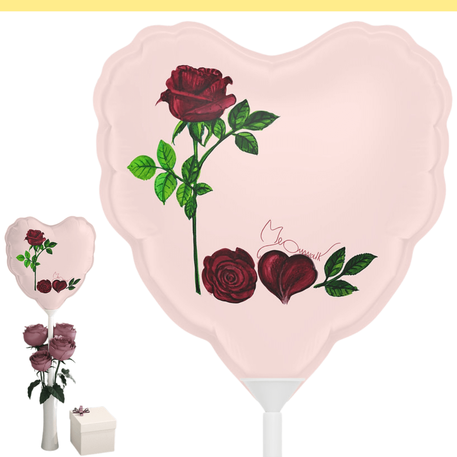 ROSE art- Heart-Shaped Balloon Bouquet