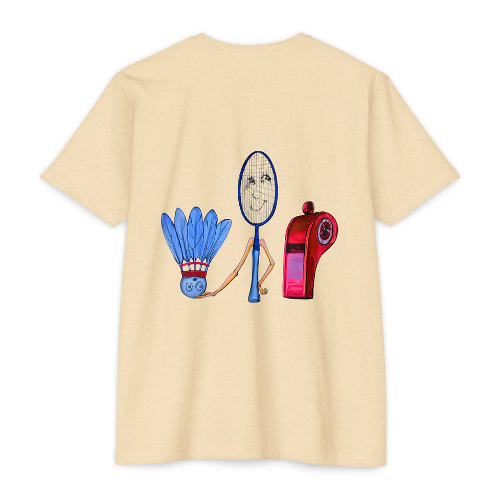 Thumbnail: L-O-V-E + P-A-R-T-Y (front) / V-I-P (back) Badminton Graphic Tee