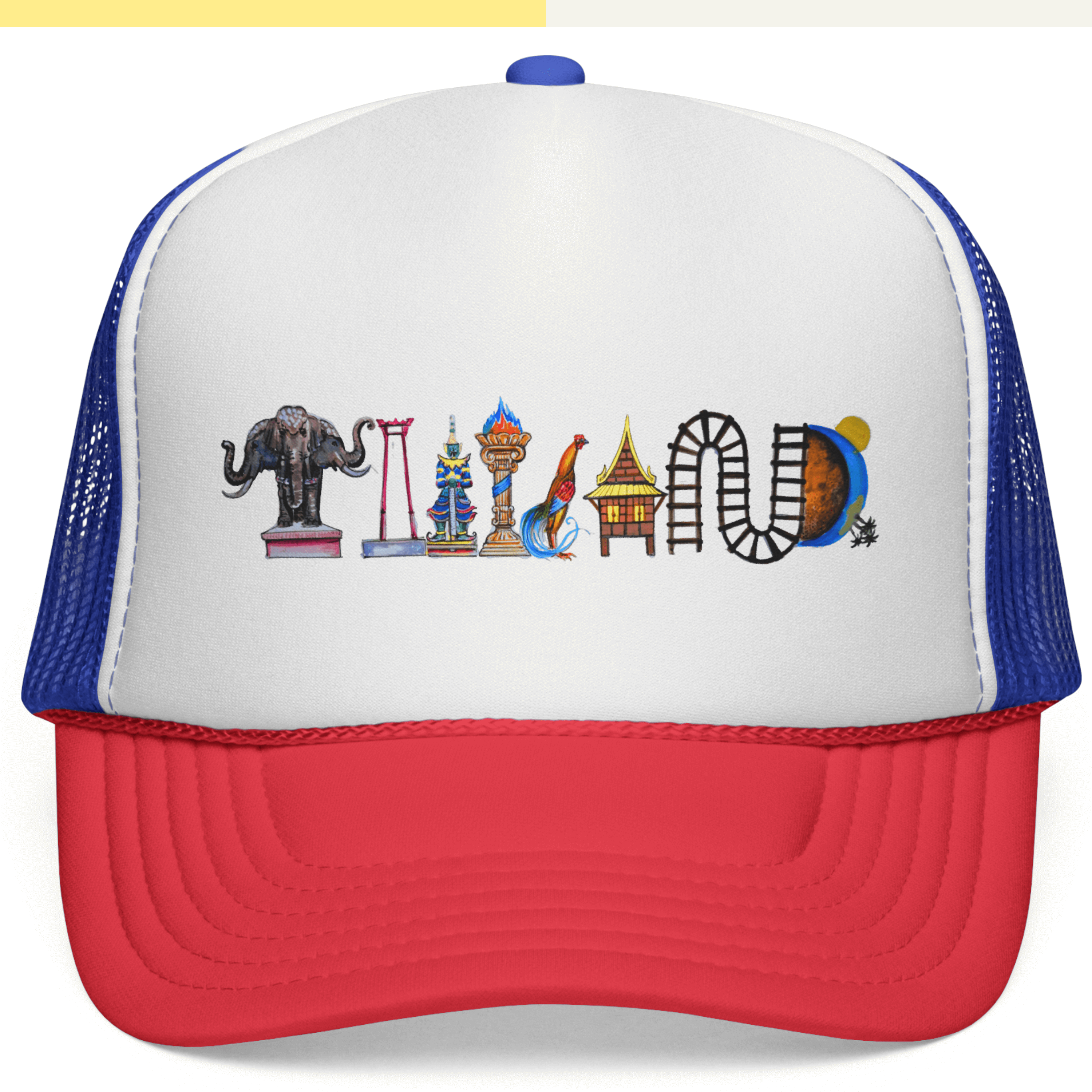 Thailand Calligraphy Baseball Cap – Rose & Elephant Design