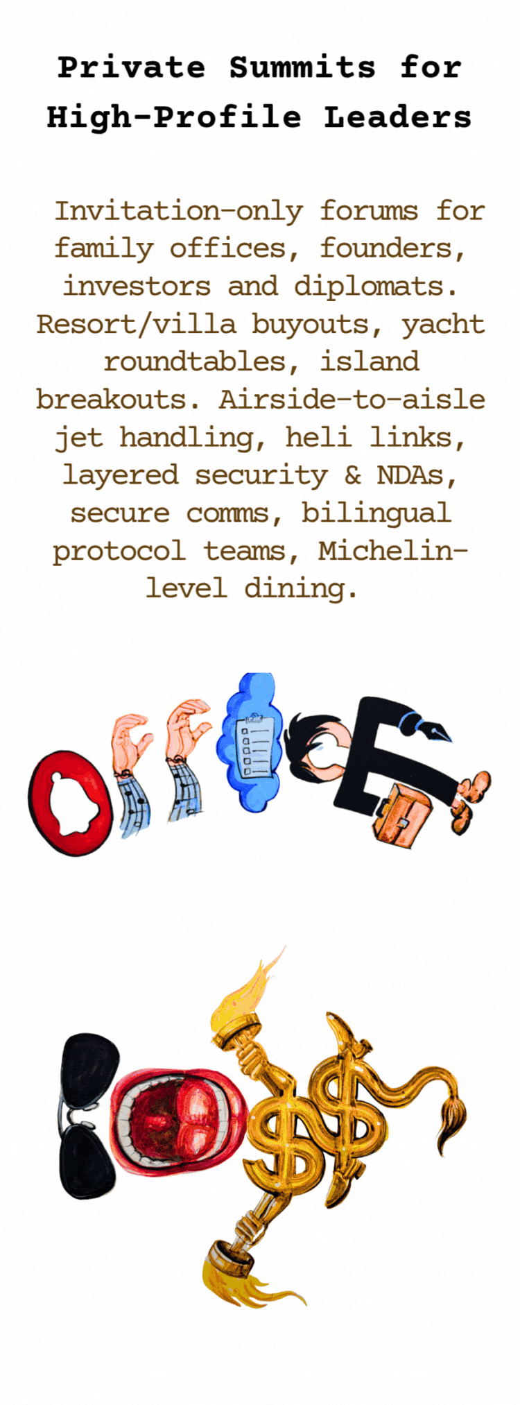 VIP private summits in Thailand with buyouts, yacht sessions, heli links and layered security.