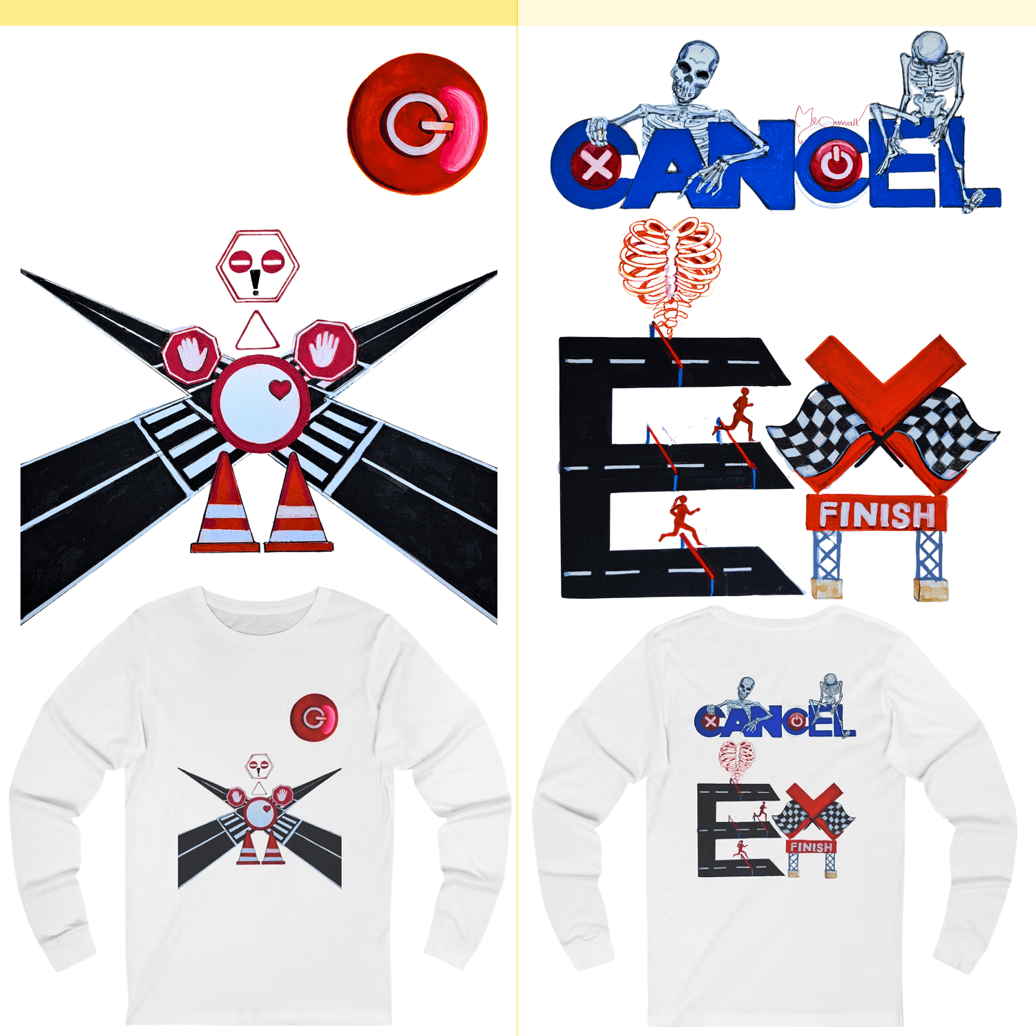 X (front) / C-A-N-C-E-L + X (back) / Unisex Streetwear Shirt