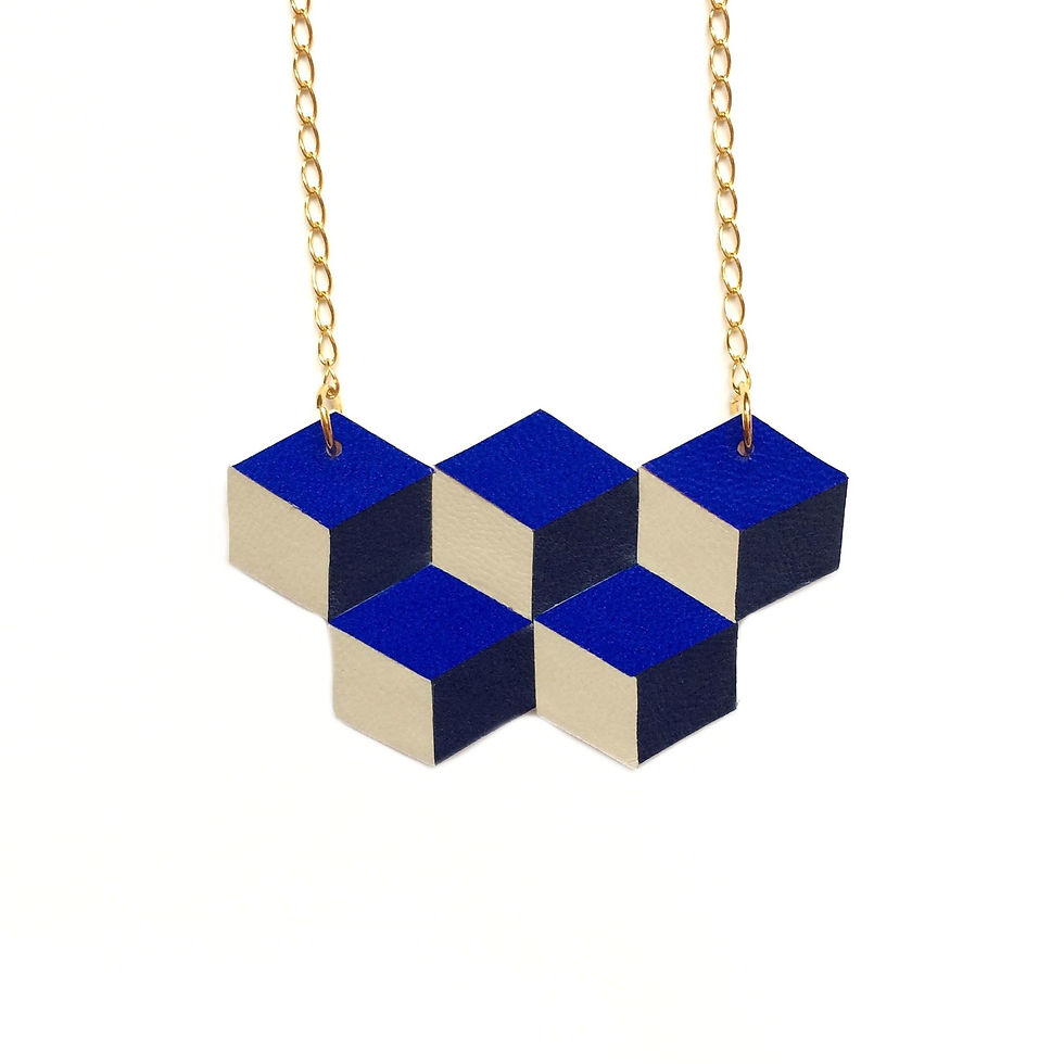 Necklace Leather Cube #04