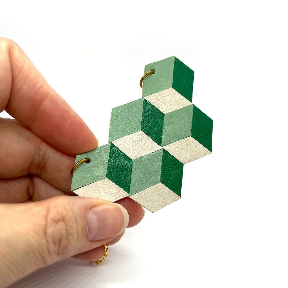 Thumbnail: Necklace Leather Cube #14