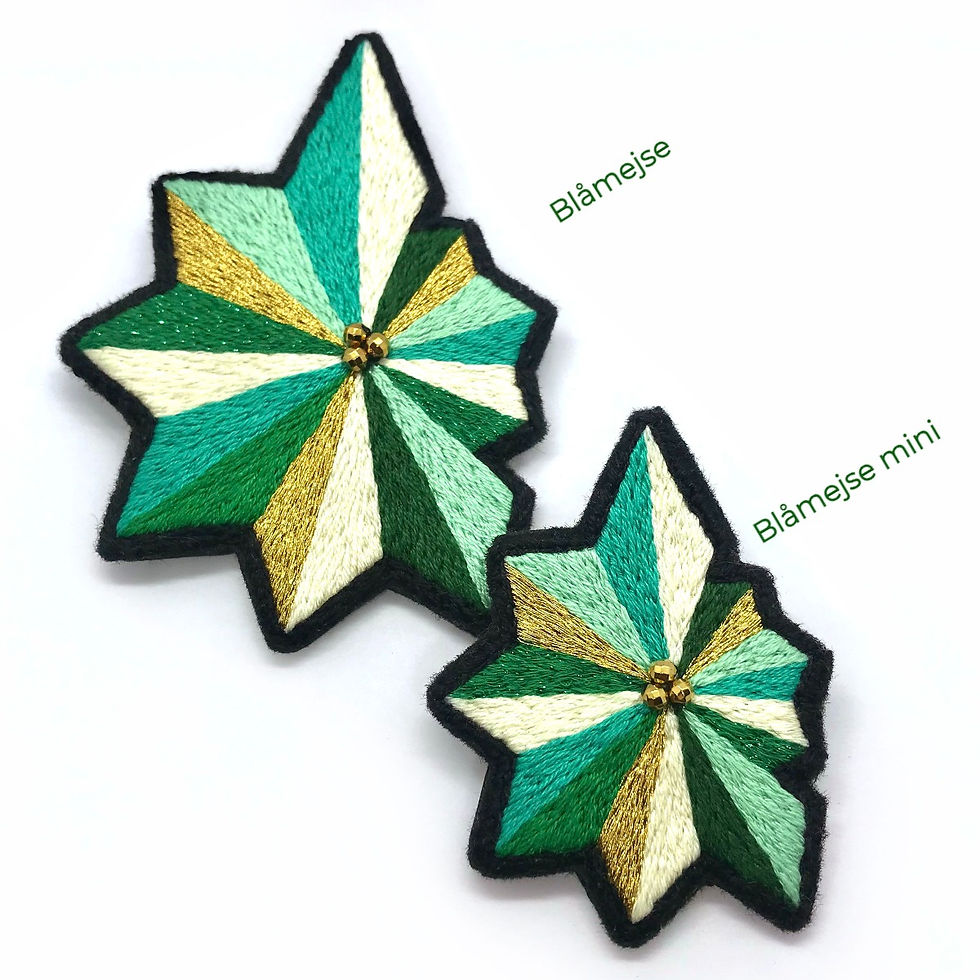 Thumbnail: Brooch BLÅMEJSE-Mini green turquoise