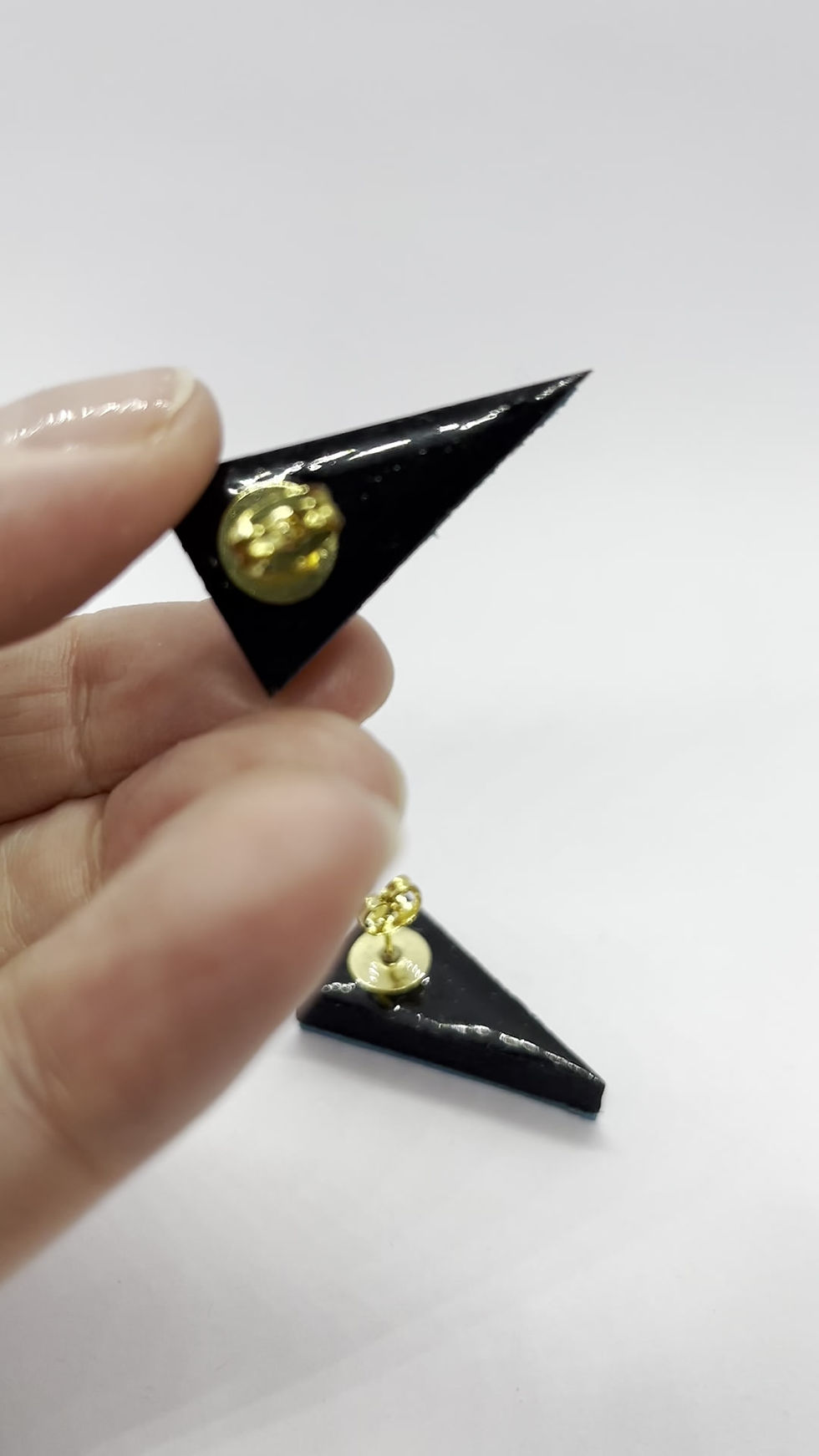 Thumbnail: Wood & Leather Stud Earrings #04