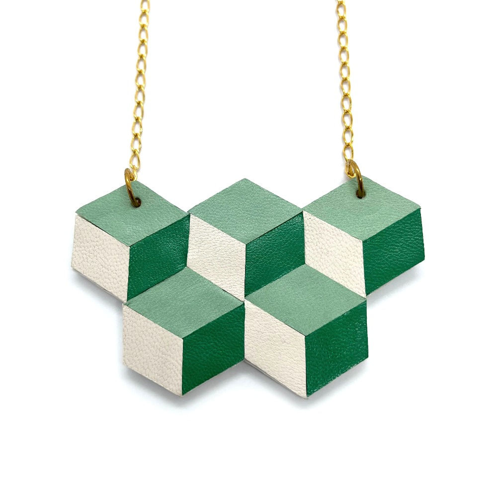 Necklace Leather Cube #14