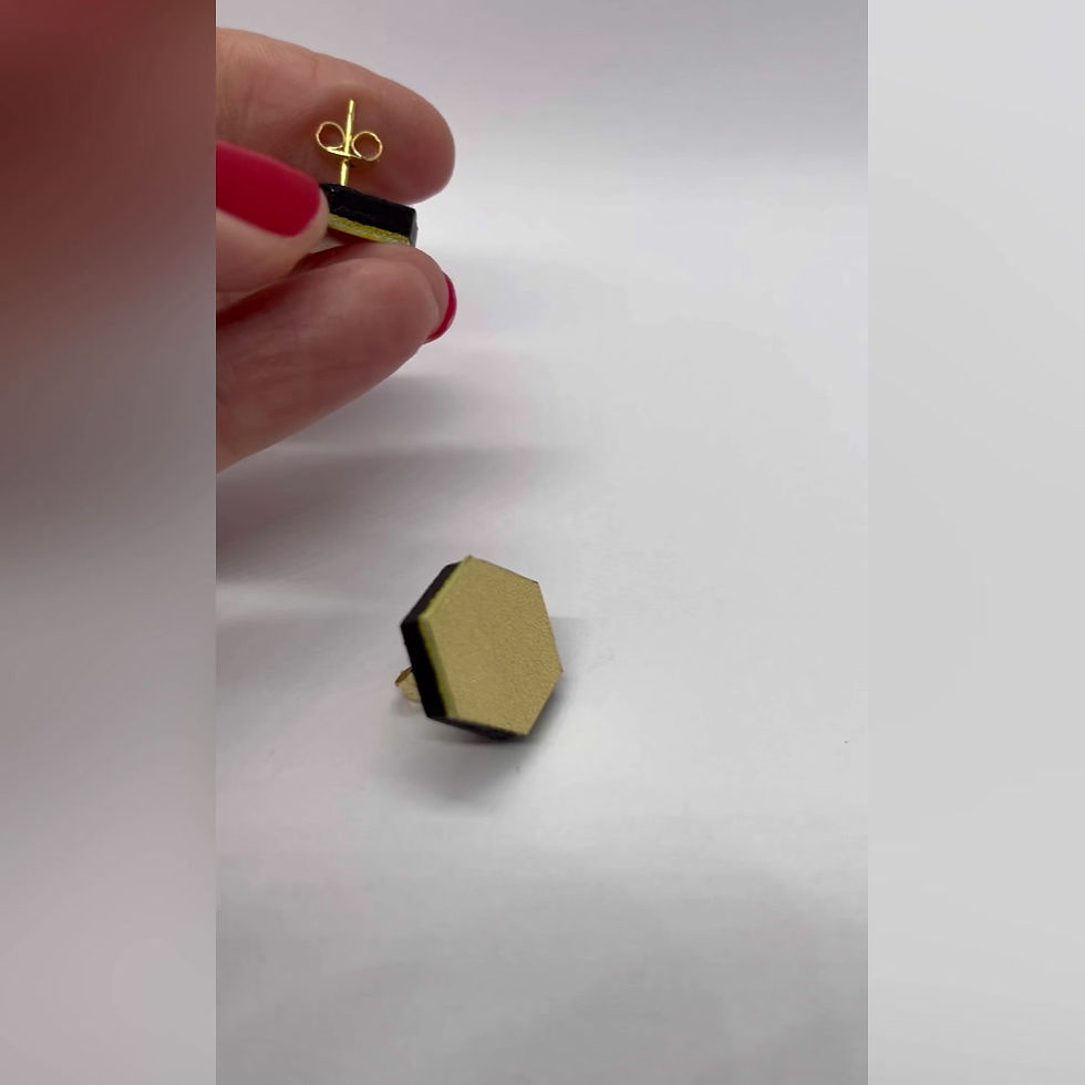 Thumbnail: Wood & Leather Stud Earrings #05