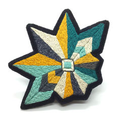 Musvåge Brooch, blue