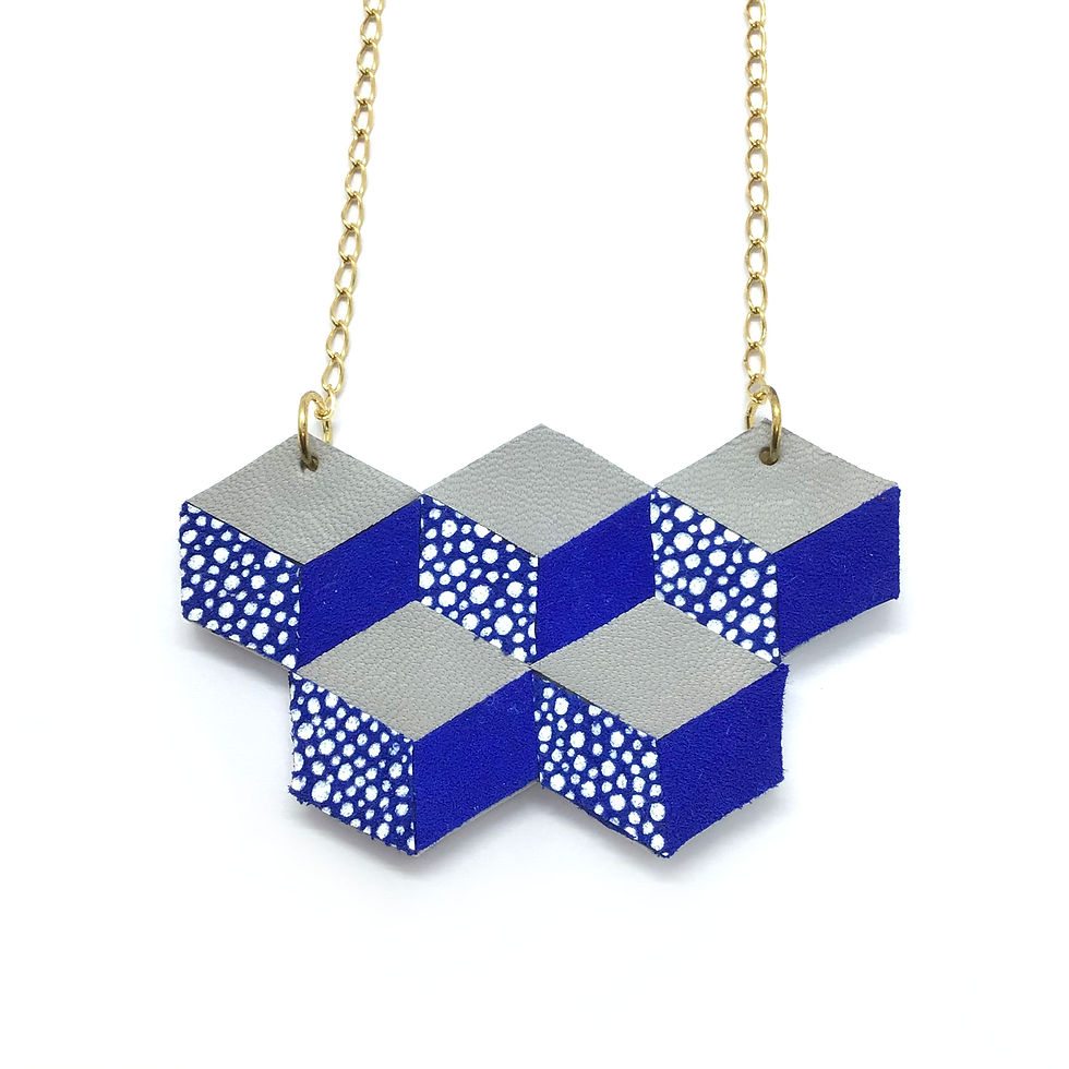 Necklace Leather Cube #11