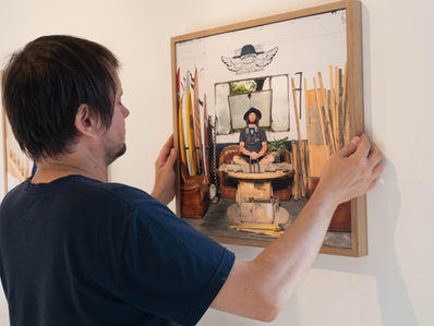 " No wave Surfers at home " Nos surfeurs chez eux, par BAUDOUIN