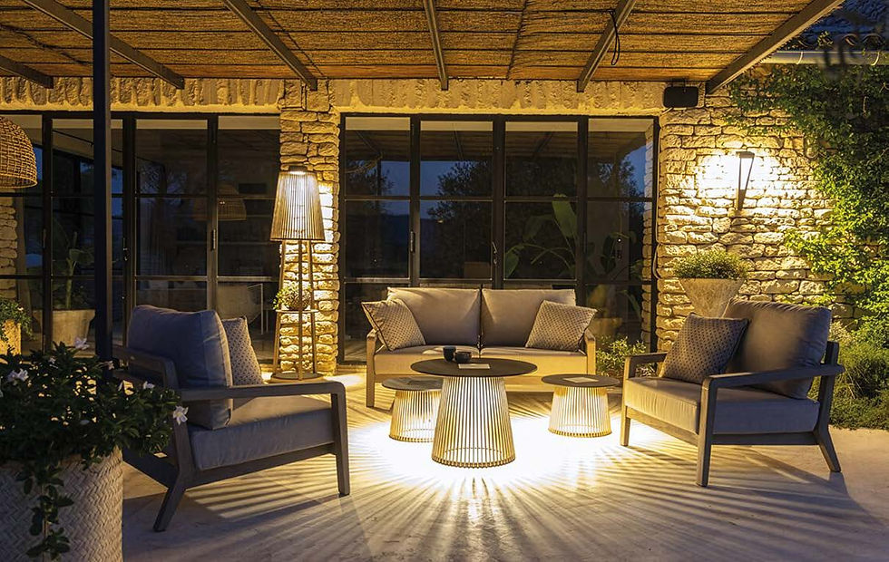 Vue Extérieure à Hossegor : luminaires, braseros et kamados pour l'été indien