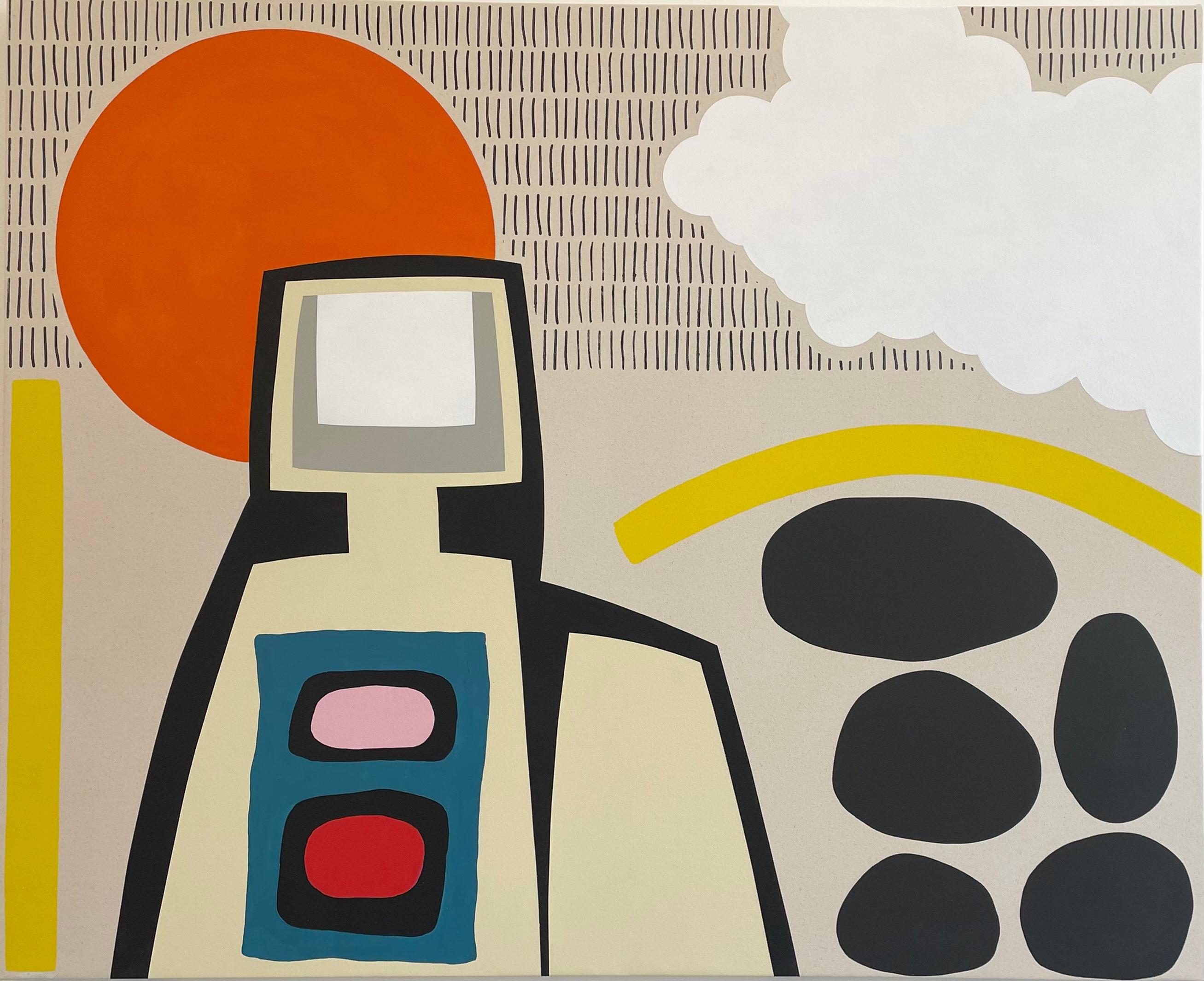 Mother with Orange Sun and Many Marks, 2025