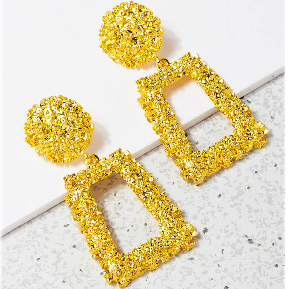 Thumbnail: Gold Nugget Geometric Earrings