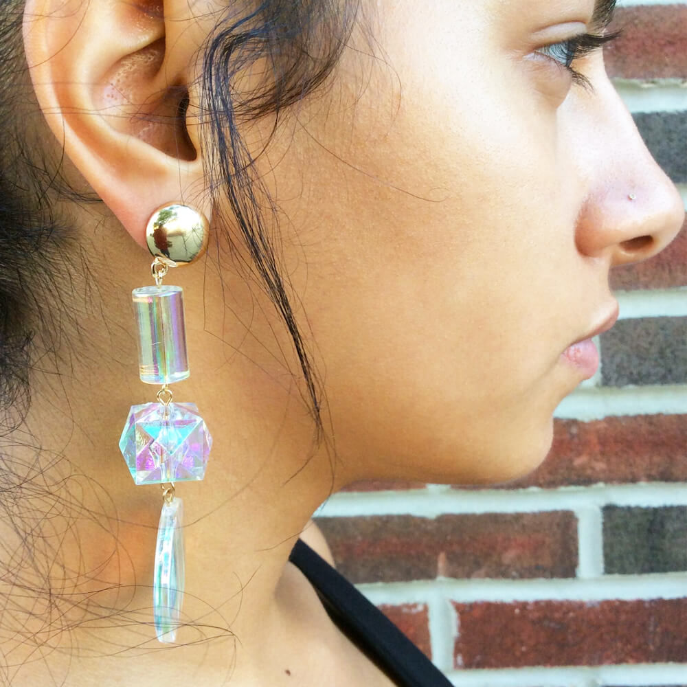 Clear Prism Acrylic Earrings