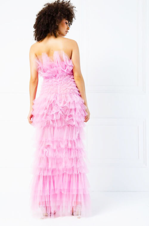 Thumbnail: Tulip Tulle Strapless Maxi Dress