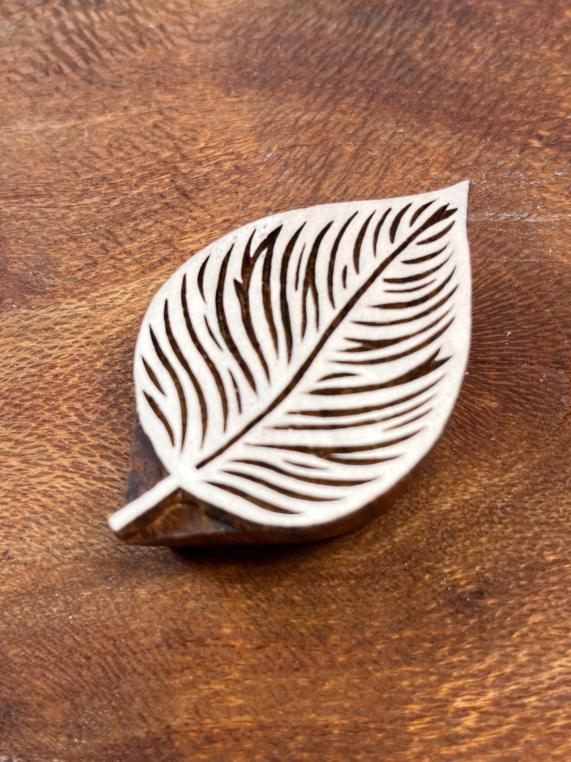 Little leaf stamp for Ceramics, POTTERY STAMP, Woodblock, Clay, fabric, Pottery