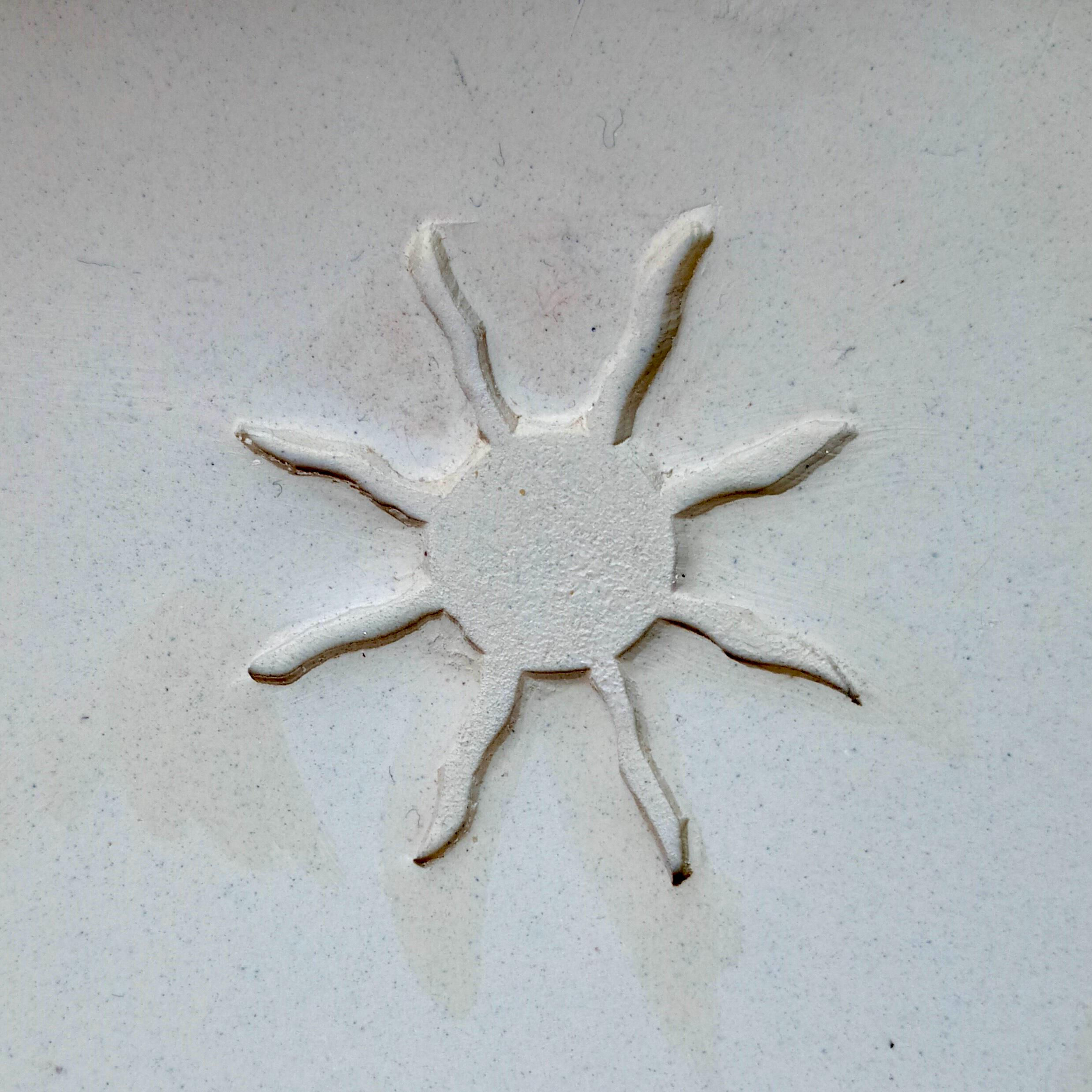Ceramic Sun Stamp, 5cm Pottery Stamp, Woodblock Printing