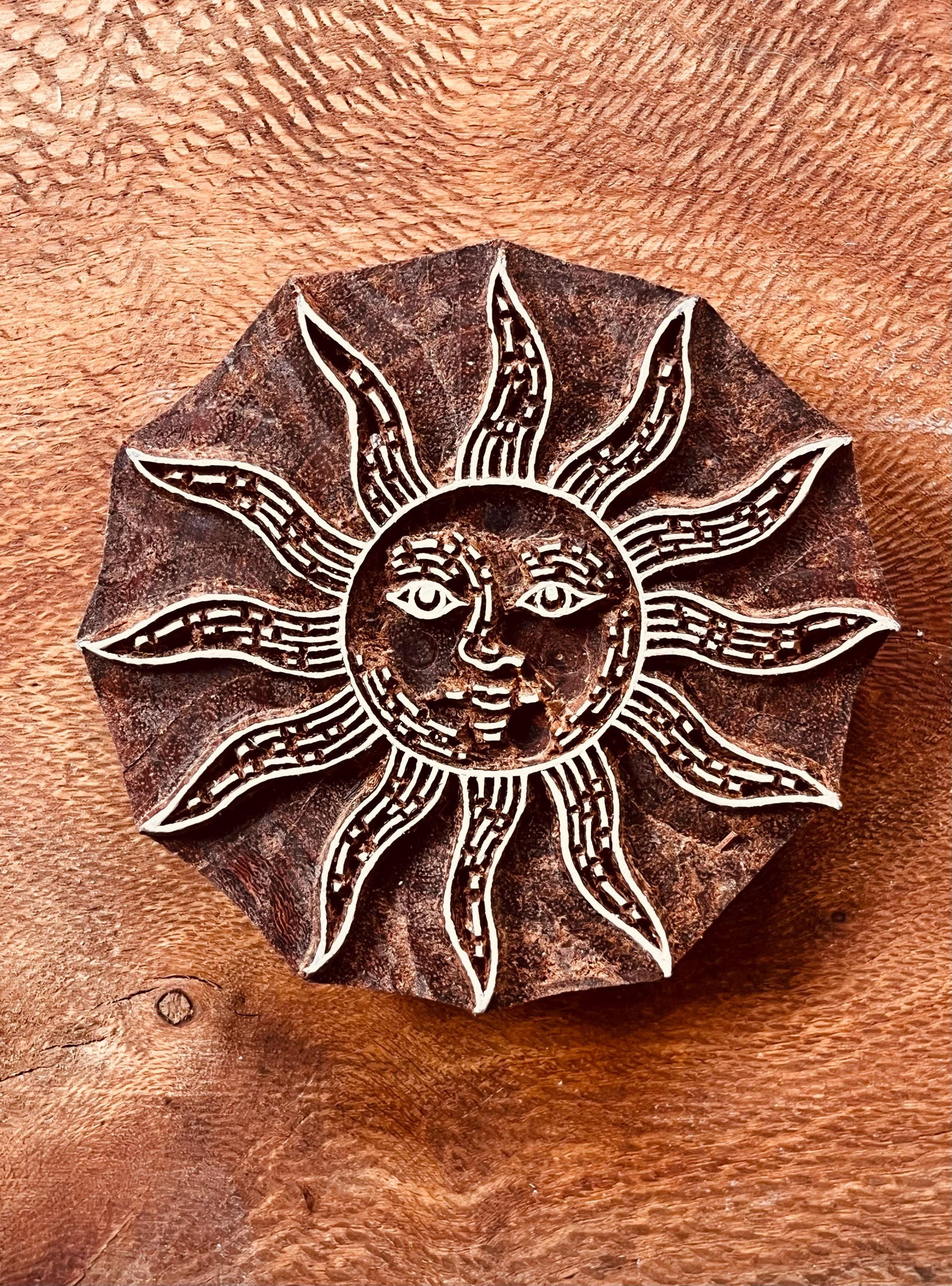 Ceramics Sun Stamp, 8cm Pottery Stamp for Woodblock, Clay, Fabric