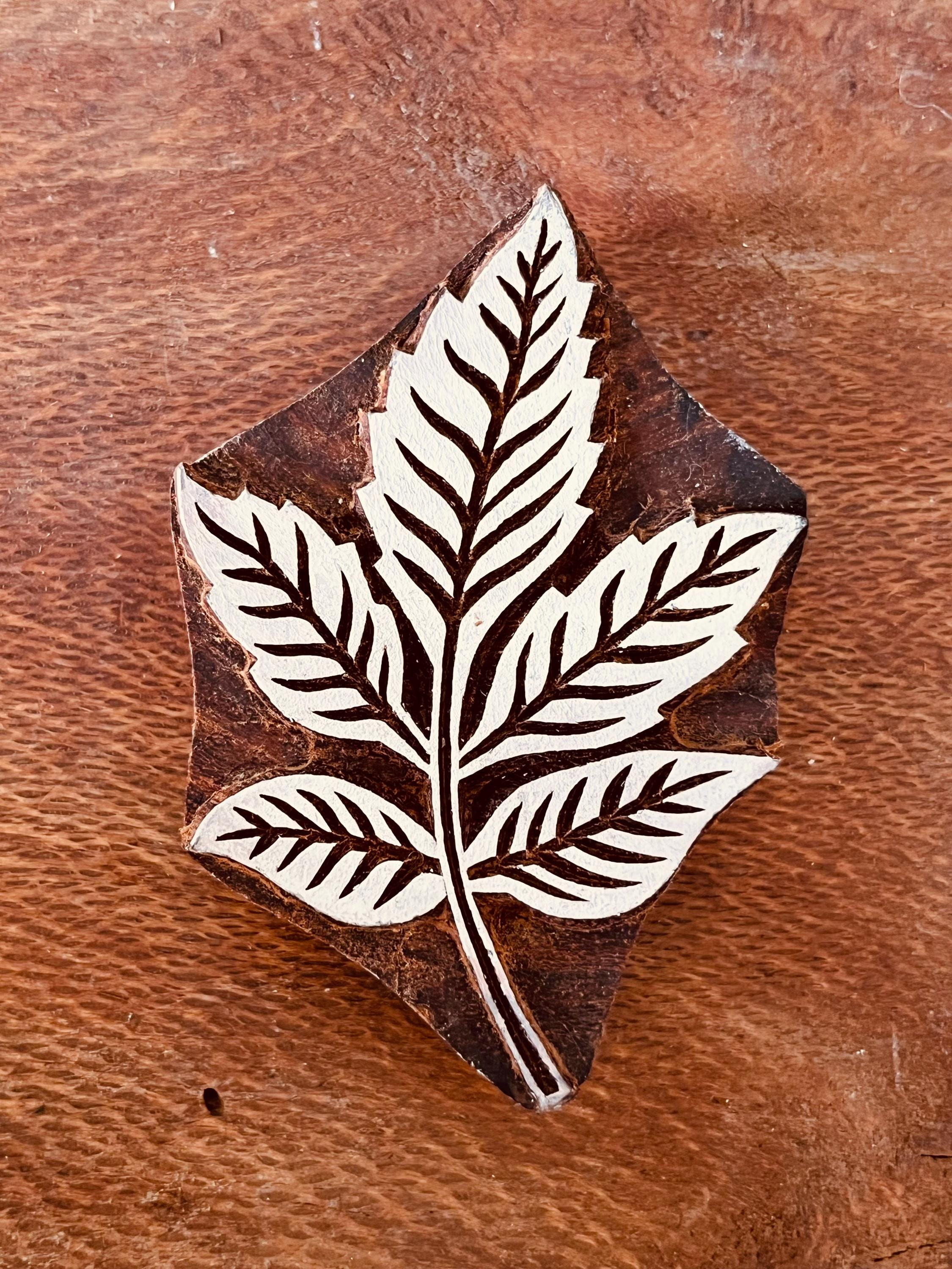 7cm Ash Leaf Pottery Stamp for Ceramics, Woodblock, Clay, Fabric - Polymer