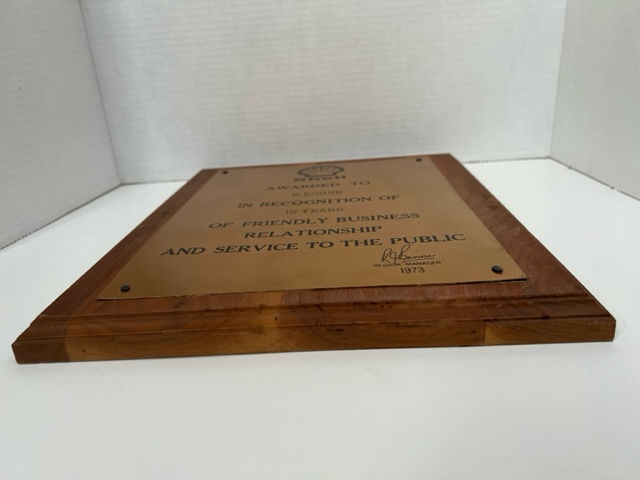 Shell Oil Collectible Award Plaque