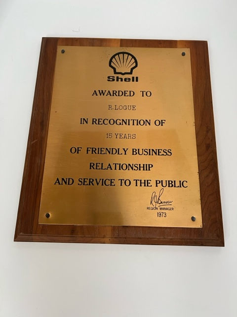 Shell Oil Collectible Award Plaque