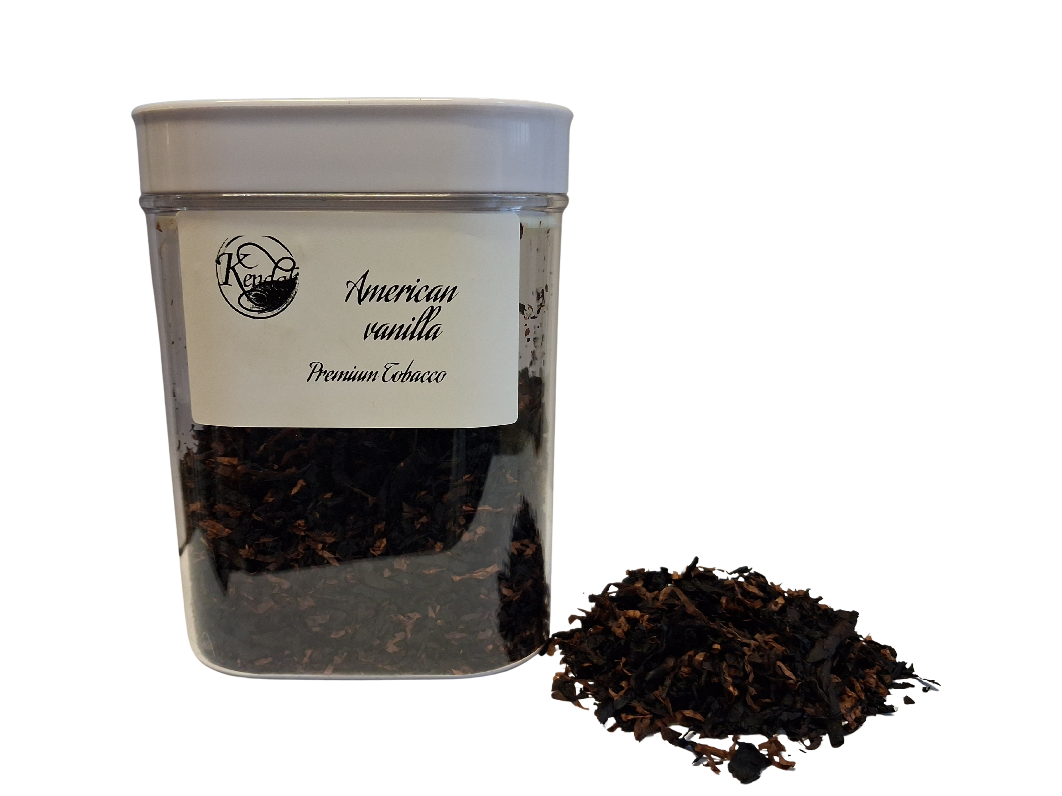 American Vanilla Premium Tobacco in a clear container.