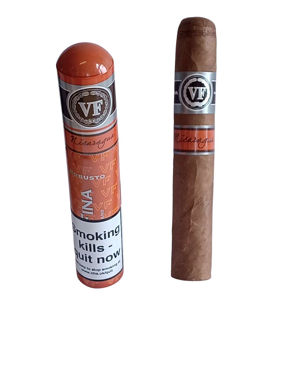 Vega Fina Orange Tube cigar and tube 