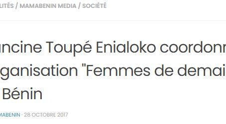 Promouvoir l’égalité homme-femme, le genre, le leadership et l’entrepreneuriat féminin de part le monde. C’est entre autres missions de l’organisation Femmes de demain (FDD). Sous la présence effective de Yolande Lida-Koné, première personnalité du réseau en Afrique, l’organisation vieille de 71 ans s’est élargie au Bénin.