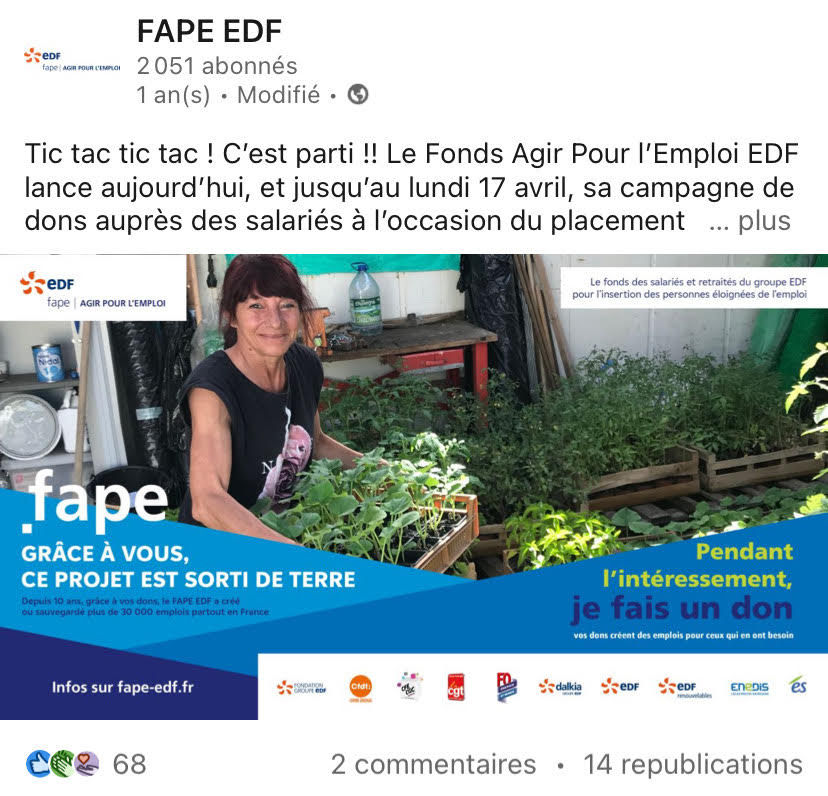 Post Campagne dons Fape Edf
