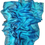 Thumbnail: Hand-painted 100% Silk Scarf in Turquoise, Real, Blue, Black SC0896