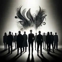 DALL·E 2025-02-03 17.34.46 - A realistic blackout image showing a group of people standing